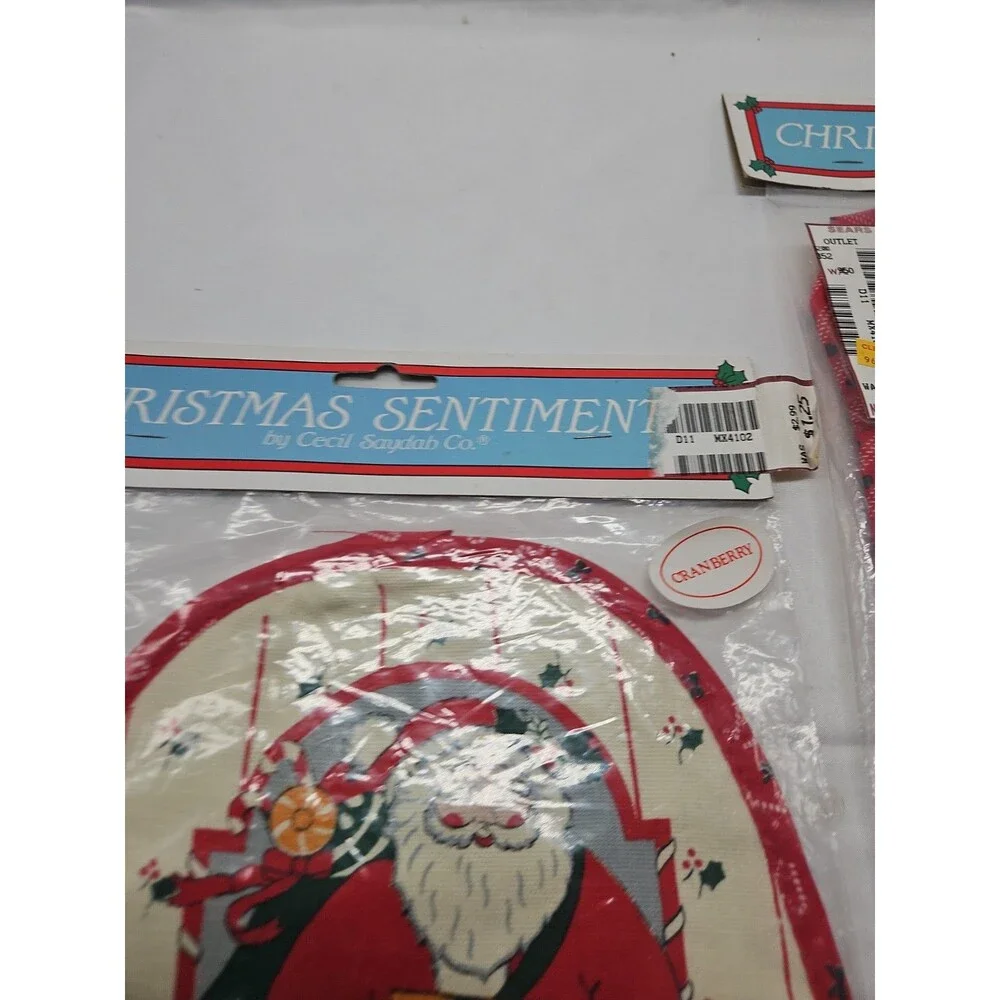 Christmas Potholder Vintage Cecil Saydah Christmas Lot of 2
